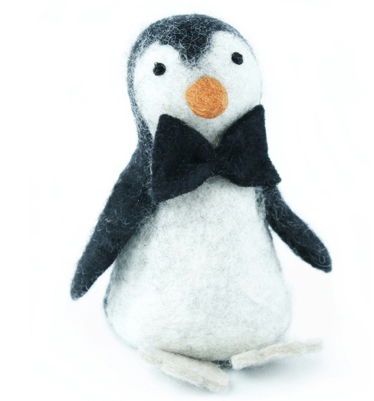Pingvin Pingu med elegant fluga, handtovad, Fair Trade