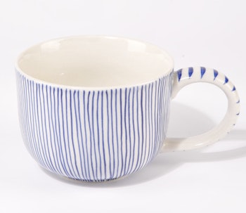 Jumbomugg Blå streck, handgjord keramik