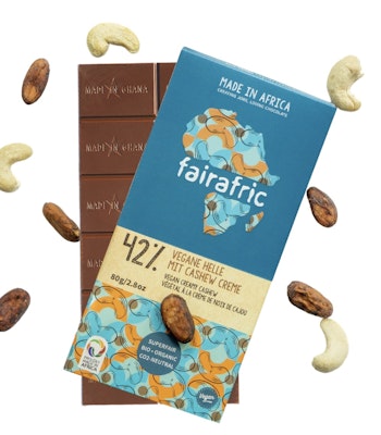 Fairafric, choklad med cashewkräm, vegan, ekologisk