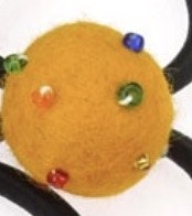 Hårsnodd, hårgummi Boll med pärlor, tovad