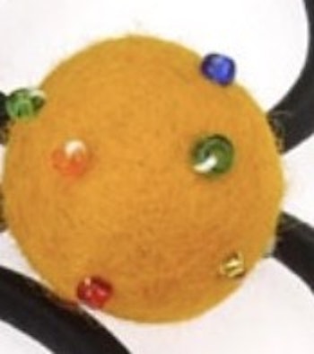 Hårsnodd, hårgummi Boll med pärlor, tovad
