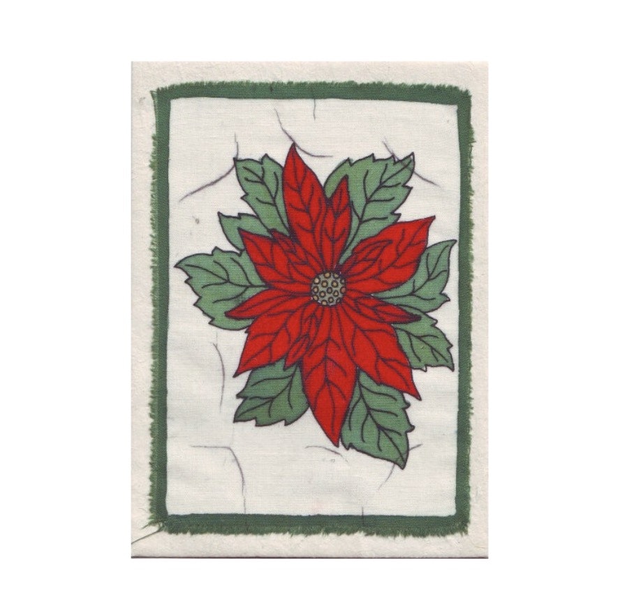 Brevkort med kuvert, Julstjärna, Adventsstjärna. Handgjort Nepal.