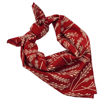 Halsduk, bandana, scarf, röd, vitt mönster