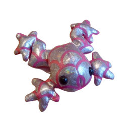 Sanddjur, Liten groda, silvrig med pink fläckmönster