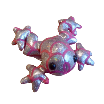 Sanddjur, Liten groda, silvrig med pink fläckmönster