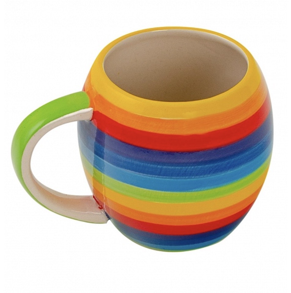 Stor mugg, Rainbow, tunnformad, keramik. Fair Trade.