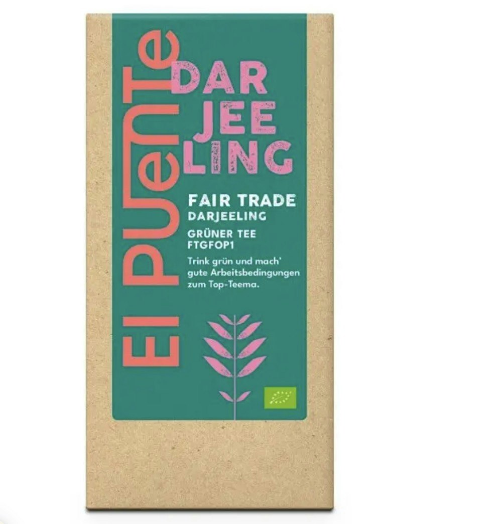 Darjeeling grönt te, ekologiskt & Fairtrade, löste i högklassig kvalitet, FTGFOP1.