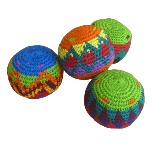Antistressboll, jongleringsboll, lätt, handvirkad i klara färger. Fair Trade Guatemala.