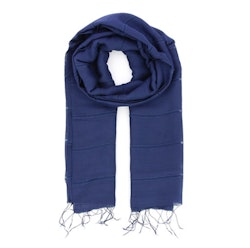 Sjal, scarf, bomull/siden, Mörkblå