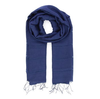 Sjal, scarf, bomull/siden, Mörkblå