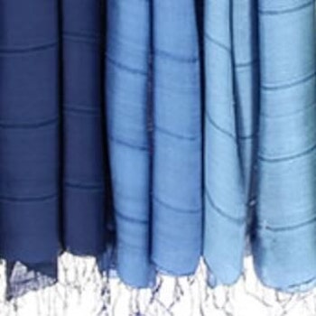 Sjal, scarf, bomull/siden, Mörkblå