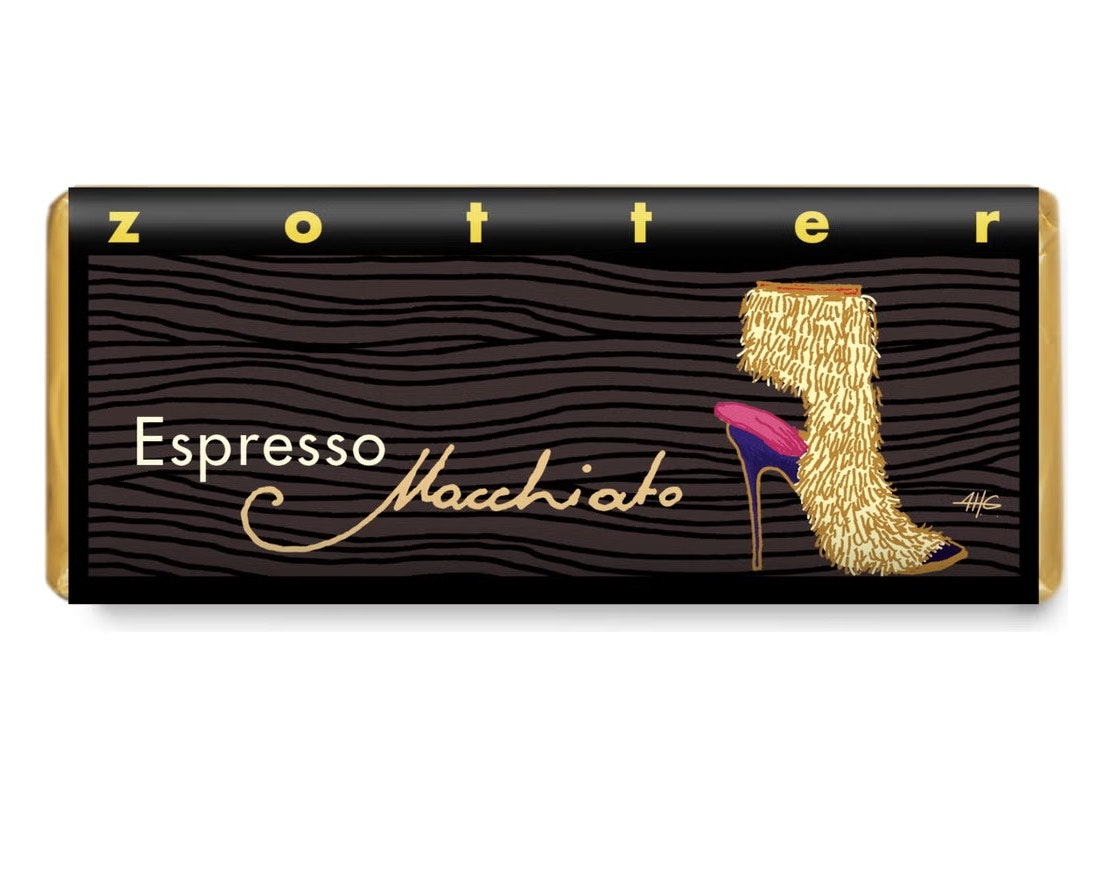 Zotter, Espresso Macchiato,  mörk chokladpralin, ekologisk