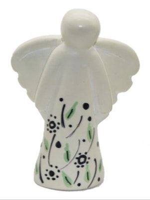 Skyddsängel, täljsten, 6 cm, naturfärg med deko