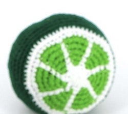 Antistress, jongleringsboll Lime, virkad
