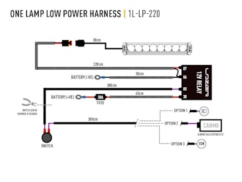 Lazer reläkabelsats för 1st Lazerlamp - Low Power