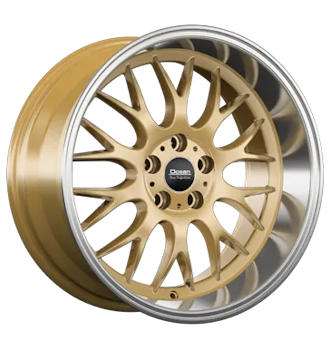 Ocean Wheels, Super DTM Gold polish lip + Däck 215/35R18 (Volvo 200 - 700 - 900 serien)