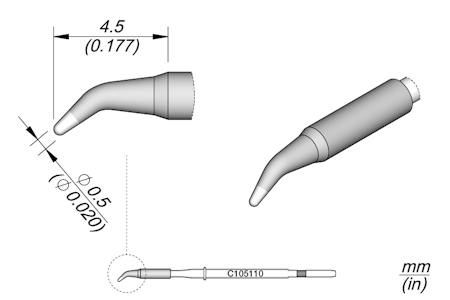 Conical Bent Cartridge Ø 0.5