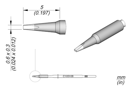 Chisel Cartridge 0.6 x 0.3