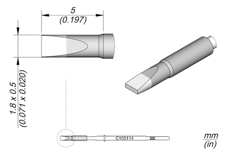 Chisel Cartridge 1.8 x 0.5