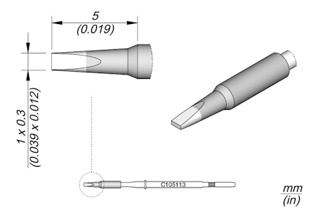 Chisel Cartridge 1 x 0.3
