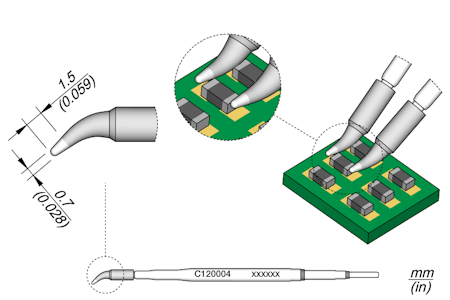 Conical Bent Cartridge Ø 0.7
