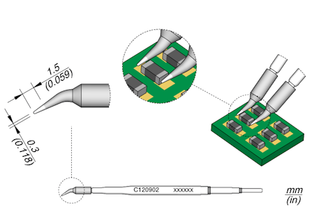 Conical Bent Cartridge Ø 0.3