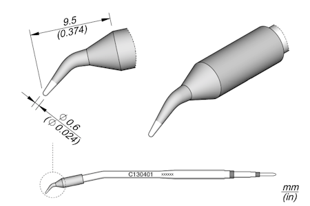 Conical Bent Cartridge Ø 0.6