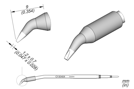 Chisel Bent Cartridge 1.2 x 0.7