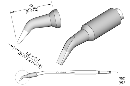 Chisel Bent Cartridge 1.8 x 0.8