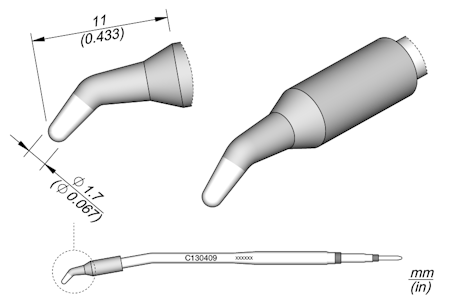 Conical Bent Cartridge Ø 1.7