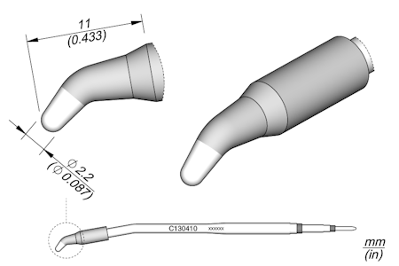 Conical Bent Cartridge Ø 2.2