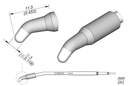 Conical Bent Cartridge Ø 3