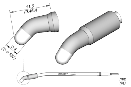 Conical Bent Cartridge Ø 4