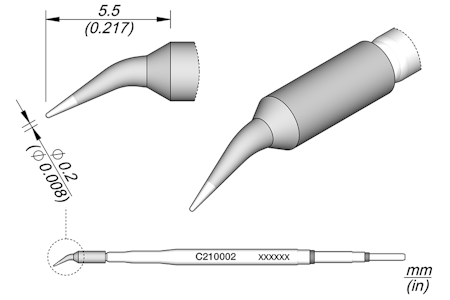 Conical Bent Cartridge Ø 0.2
