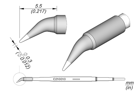 Conical Bent Cartridge Ø 0.3