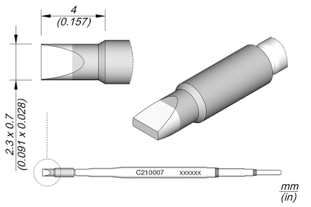 Chisel Cartridge 2.3 x 0.7