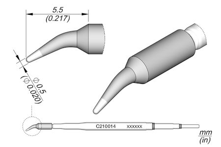 Conical Bent Cartridge Ø 0.5