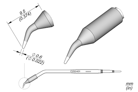 Conical Bent Cartridge Ø 0.6