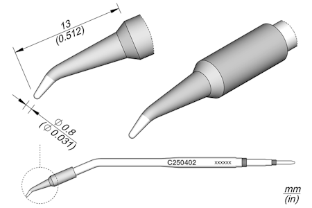 Conical Bent Cartridge Ø 0.8