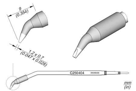 Chisel Bent Cartridge 1.2 x 0.7