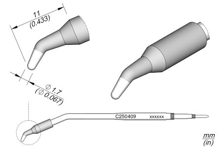 Conical Bent Cartridge Ø 1.7
