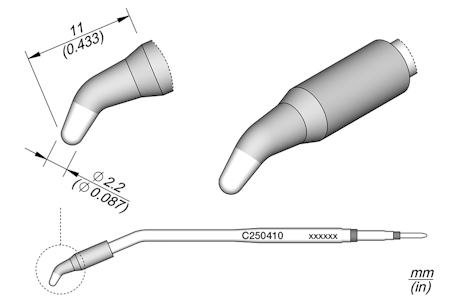 Conical Bent Cartridge Ø 2.2
