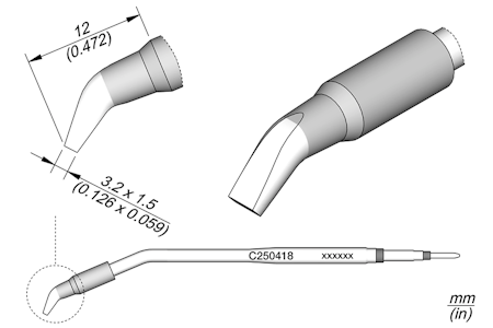Chisel Bent Cartridge 3.2 x 1.5