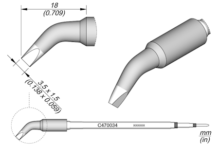 Chisel Bent Cartridge 3.5 x 1.5
