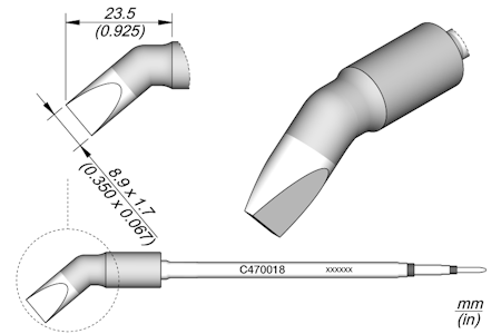 Chisel Bent Cartridge 8.9 x 1.7