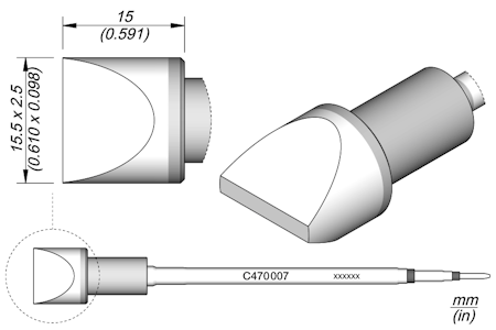 Chisel Cartridge 15.5 x 2.5