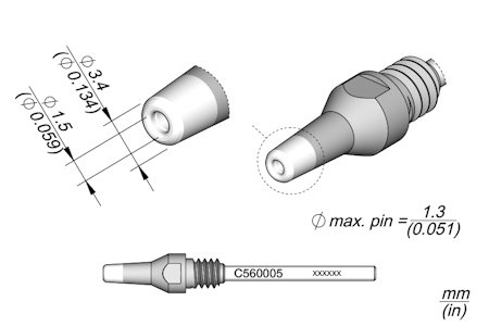Through-hole Desoldering Tip Ø 1.5