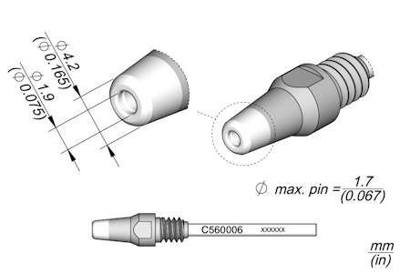 Through-hole Desoldering Tip Ø 1.9