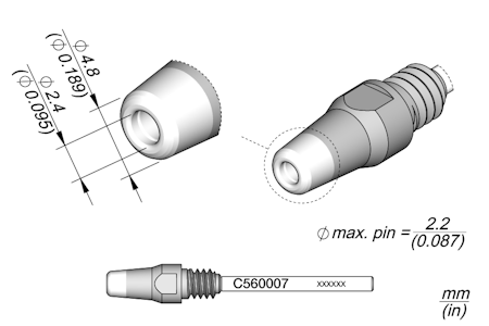 Through-hole Desoldering Tip Ø 2.4