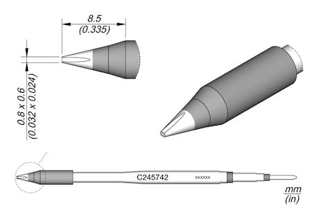Chisel Cartridge 0.8 x 0.6 HT
